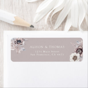 Élégante étiquette d'adresse de retour de mariage