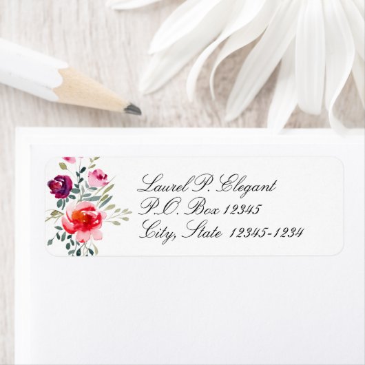 Élégante étiquette d'adresse de retour de script f (En situation)