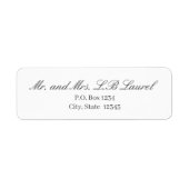 Élégante étiquette d'adresse de retour de script g (Devant)