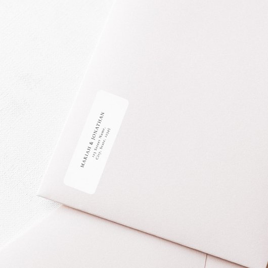 Élégante étiquette d'adresse de retour du Mariage