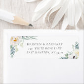 Élégante étiquette d'adresse de retour du Mariage  (En situation)