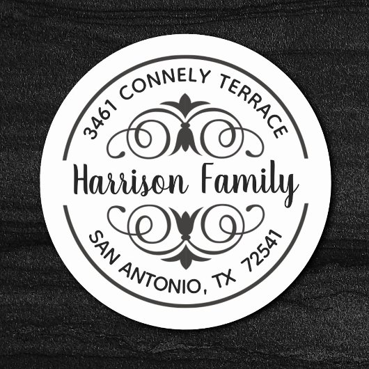 Élégante étiquette d'adresse de retour du script d