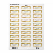 Élégante étiquette d'adresse de retour Gold (Feuille entière)