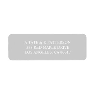 Élégante étiquette d'adresse de retour grise d'inv