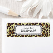 Élégante étiquette d'adresse de retour Leopard (En situation)