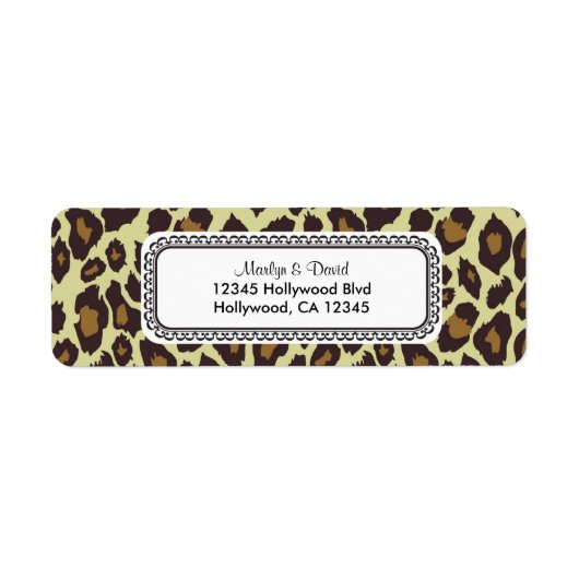 Élégante étiquette d'adresse de retour Leopard (Devant)