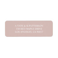 Élégante étiquette d'adresse de retour rose pastel