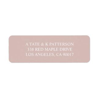 Élégante étiquette d'adresse de retour rose pastel