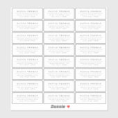 Élégante étiquette d'adresse de retour simple et t (Feuille)