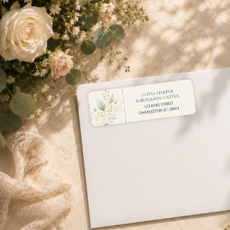 Élégante Étiquette d'Adresse de Retour Vert Sauge