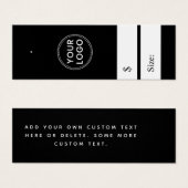 Élégante étiquette de blocage de prix noir (Devant & derrière)