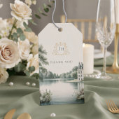 Élégante étiquette de cadeau de mariage à monogram
