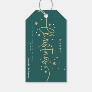 Élégante étiquette de cadeau de Noël arbre de Noël