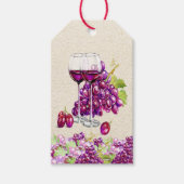Élégante étiquette de cadeau de raisins et de vin (Devant)