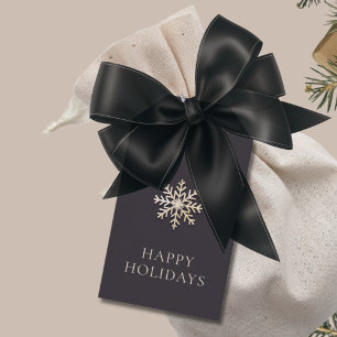 Élégante étiquette de jour férié de flocon de neig