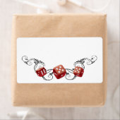 Élégante étiquette de nom avec dés (En situation)