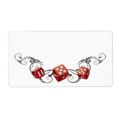 Élégante étiquette de nom avec dés (Devant)