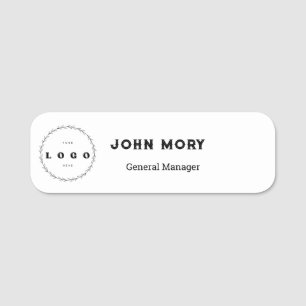 Élégante étiquette de nom d'employé du logo person