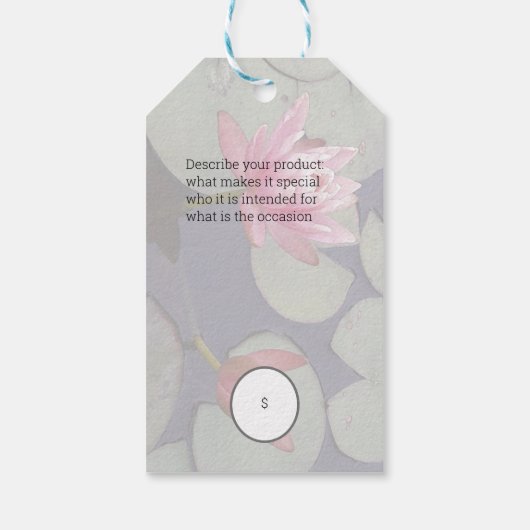 Élégante étiquette de prix Lotus (Dos)