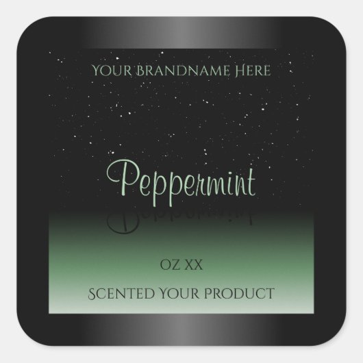 Elégante Étiquette de produits noirs et verts Part (Devant)