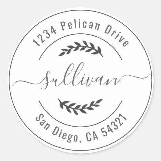 Élégante étiquette de retour d'adresse de script d (Devant)