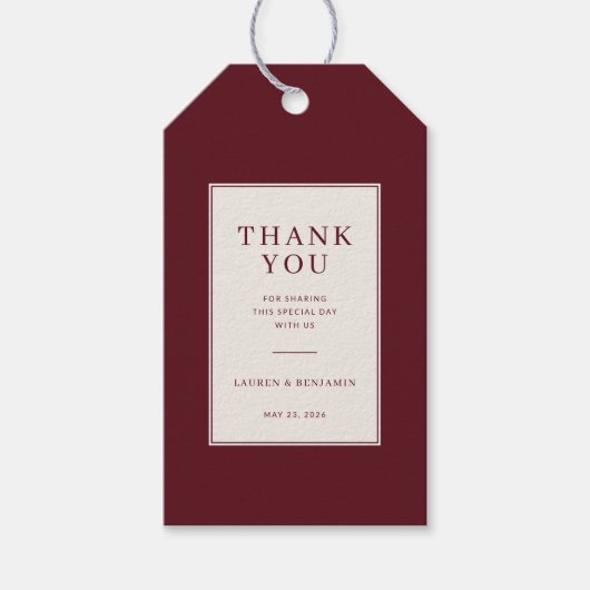 Élégante Étiquette Merci Marron (Devant)