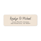 Élégante Étiquette simple Beige Retour (Devant)