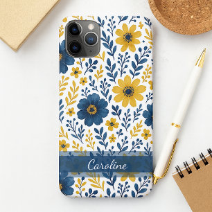 Elegante Etnische Mediterraan Bloemmotief Kunstpat iPhone 11 Pro Max Hoesje