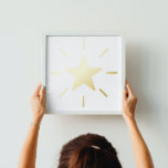 Élégante étoile brillante Real Gold<br><div class="desc">Élégante Étoile brillante Real Gold Foil Prints</div>