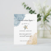 Élégante étoile de mer aquarelle carte de sauvegar (Debout devant)