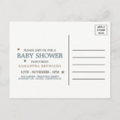 Élégante Étoiles en chute, Invitation Baby shower  (Dos)