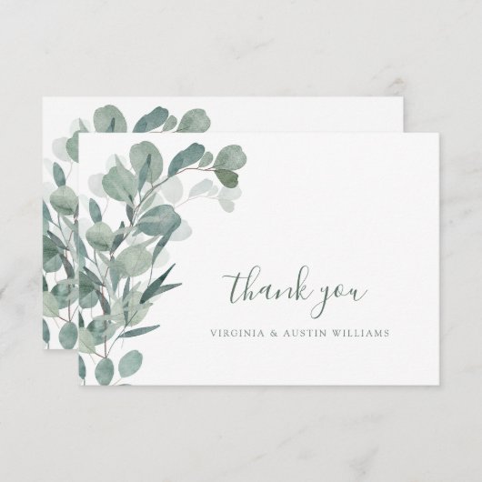 Elegante Eucalyptus Bedankkaart (Voorkant / Achterkant)