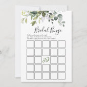 Elégante Eucalyptus Bingo Fête des mariées Carte d (Devant)