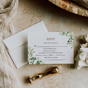 Elegante Eucalyptus Bladgroen RSVP Menu Keuze