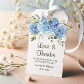 Elegante Eucalyptus Blue Hydrangea Favor Dank u Cadeaulabel