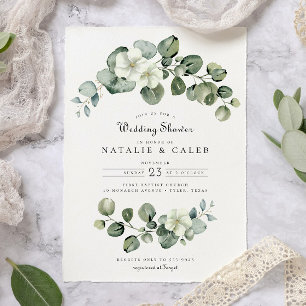 Elegante Eucalyptus boog groen bruiloft douche Kaart