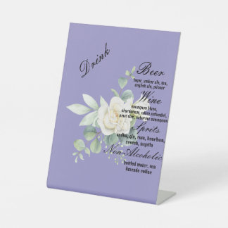 Elegante eucalyptus botanische zomerbruiloft reclamebord met voetstuk