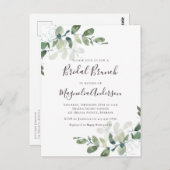 Élégante Eucalyptus Bridal Brunch Invitation Postc (Devant / Derrière)