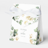 Elegante Eucalyptus Bruiloft Bedankdoosjes (Voorkant Zijde)