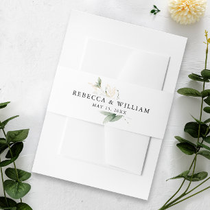 Elegante Eucalyptus bruiloft buik band Uitnodigingen Wikkel