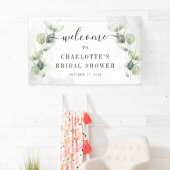 Elegante Eucalyptus Bruiloft Feest Welkom Spandoek (Insitu)