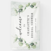 Elegante Eucalyptus Bruiloft Feestelijke Welkom Spandoek (Verticaal)