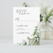 Elegante Eucalyptus bruiloft RSVP Kaart (Staand voorkant)