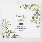 Elegante Eucalyptus Bruiloft Sparkling Wijn La Sparkling Wijnetiket (Enkel label)