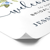 Elegante Eucalyptus BRUILOFTSFEest Welkom Poster (Hoek)