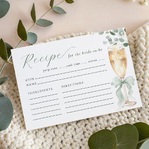 Elegante Eucalyptus Bruiloftsreceptenkaart Informatiekaartje