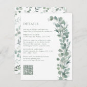 Elegante Eucalyptus Details Informatiekaartje (Voorkant / Achterkant)