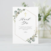 Elegante eucalyptus doop Dank u kaart (Staand voorkant)