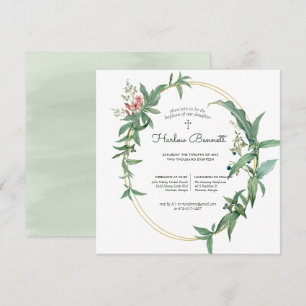 Elegante Eucalyptus Doop of Doopsel Kaart