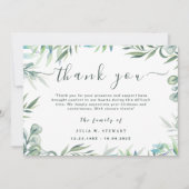 Elegante Eucalyptus Eenvoudige Begrafenis Dank u O Kaart (Voorkant)